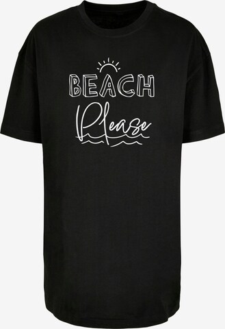Maglietta 'Beach Please' di Merchcode in nero: frontale