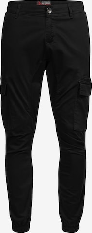 Pantalon cargo Alessandro Salvarini en noir : devant