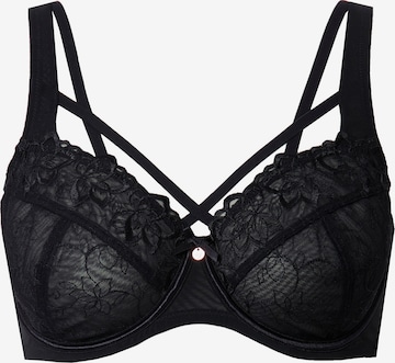 Ulla Popken T-Shirt Rintaliivi värissä musta: etupuoli