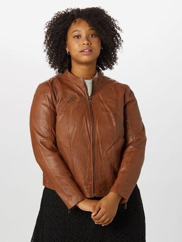 Veste mi-saison Esprit Curves en marron : devant