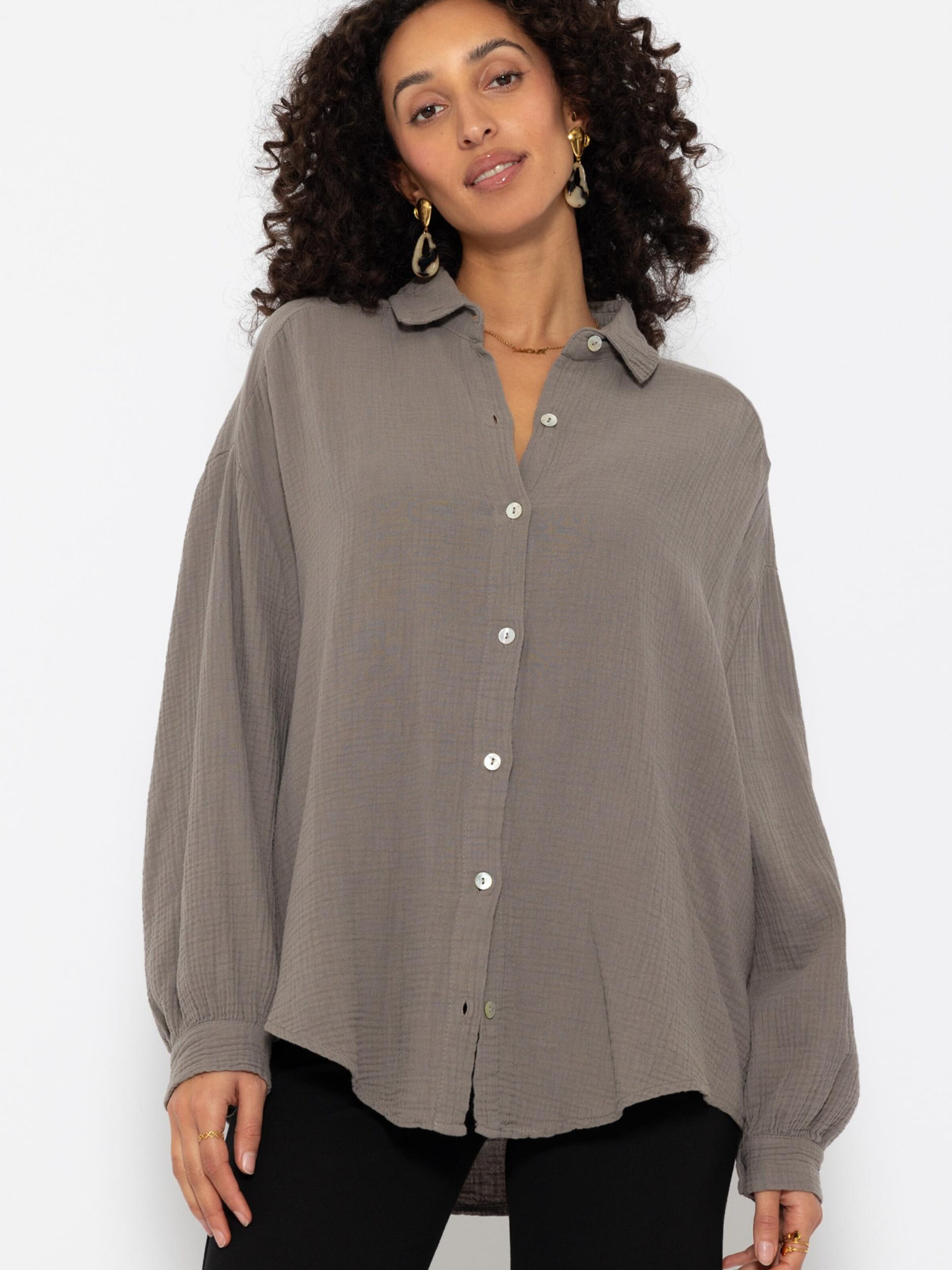 SASSYCLASSY Bluse 'kürzere Variante'‌‌‌‌ in Grau: Vorderseite