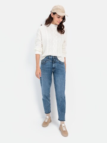 CAMEL ACTIVE Strickpullover mit Zopfmuster in Weiß