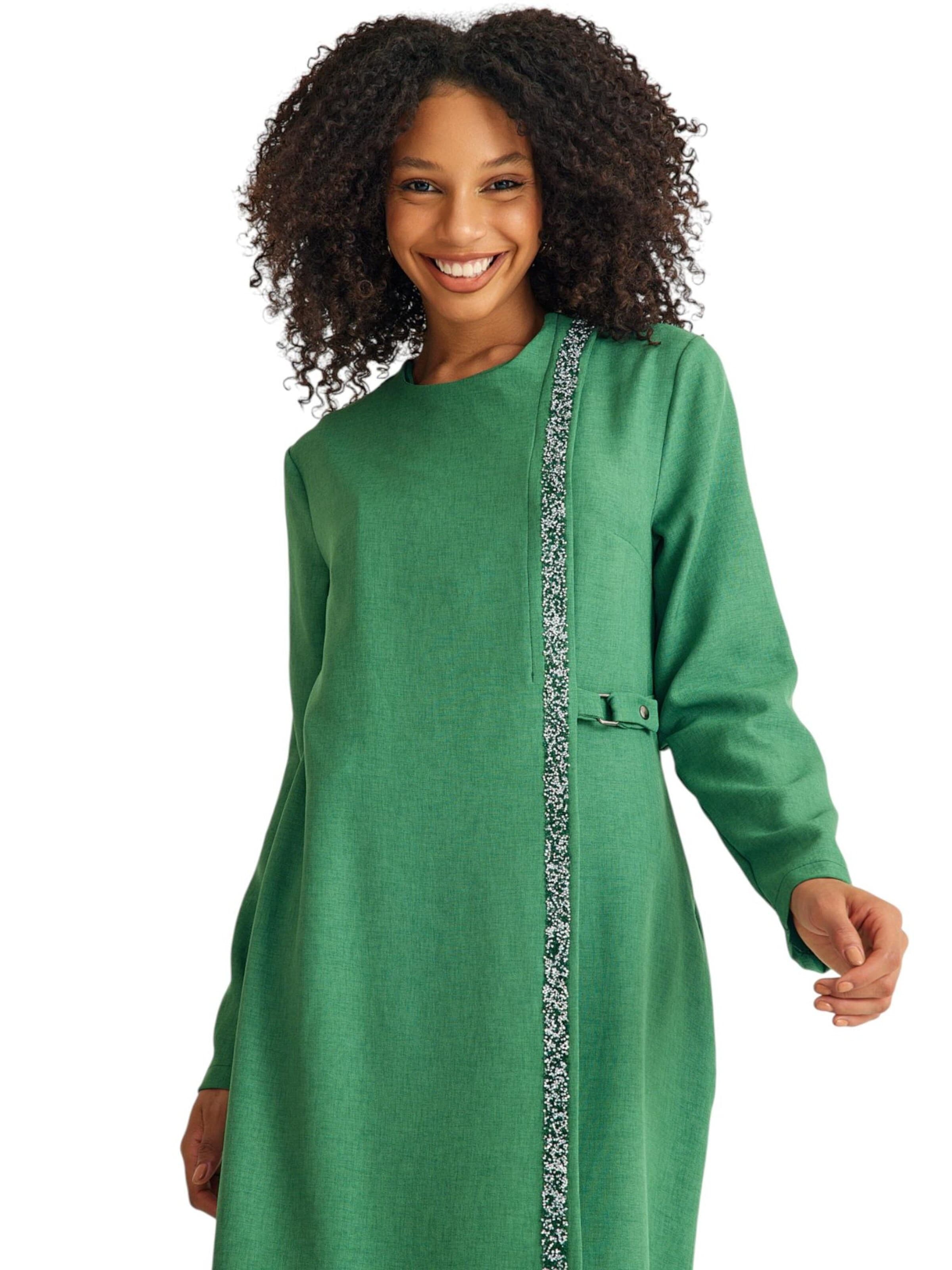 Robe 'Leila-Ferace' fashionshowcase en vert