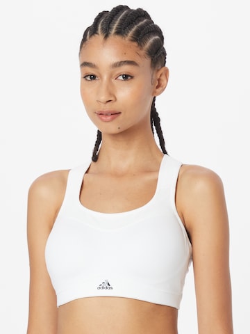 ADIDAS SPORTSWEAR Bralette Sports Bra 'Tlrd Impact High-Support' in White: front