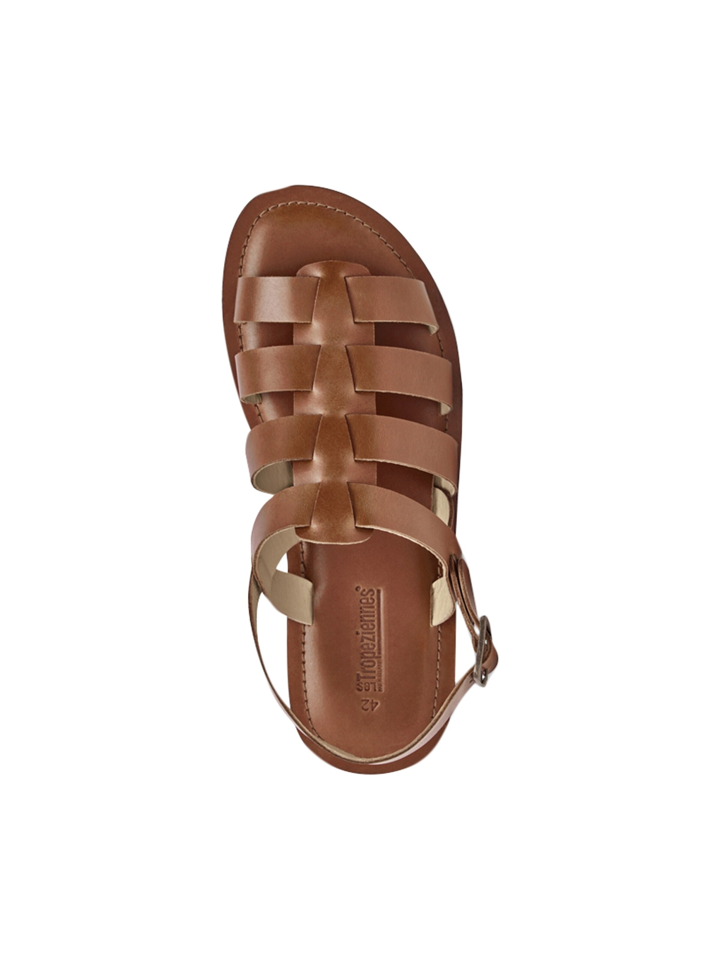 Les Tropéziennes Sandal 'Flache Ledersandalen von Enael' in Brown