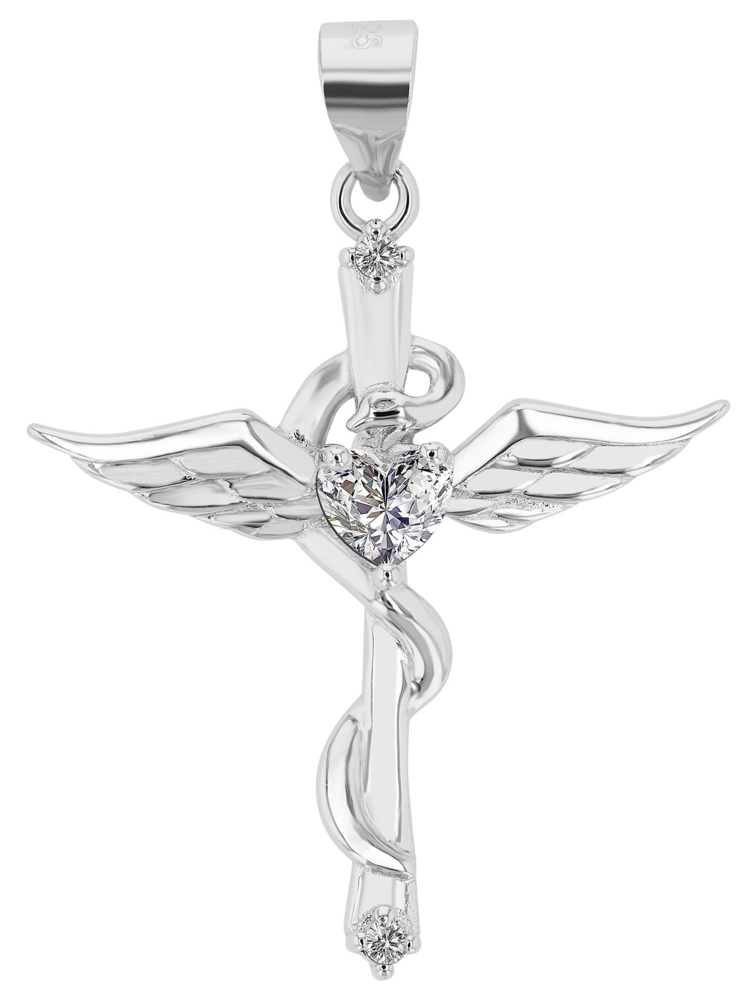 Akzent Pendant '"Colbie" aus 925 Sterlingsilber, rhodiniert, langlebig' in Silver