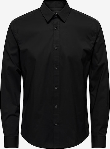 Only & Sons Button Up Shirt 'Andy' in Black: front
