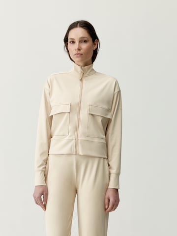 Born Sportief sweatvest 'Egan' in Beige: voorkant