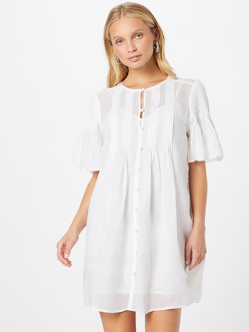 Banana Republic - Vestido camisero en blanco: frente