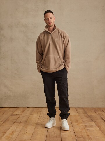 DAN FOX APPAREL Fleece jas 'Semih' in Beige