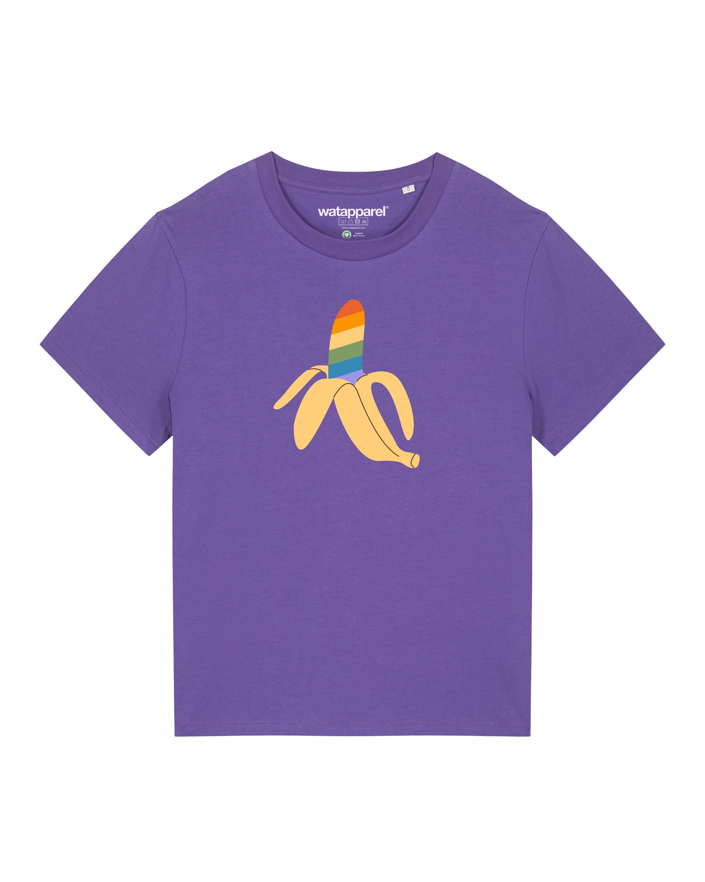 Watapparel Shirt ' Rainbow Banana ' in Purple: front