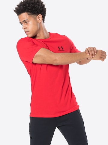 UNDER ARMOUR - Camisa funcionais 'Sportstyle' em vermelho: frente