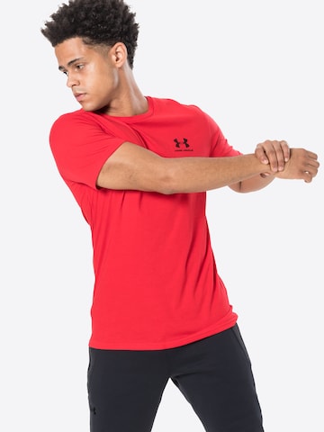 UNDER ARMOURTehnička sportska majica 'Sportstyle' - crvena boja: prednji dio