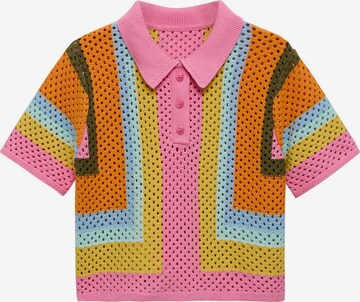 MANGO Knit Cardigan 'Babylon' in Pink: front