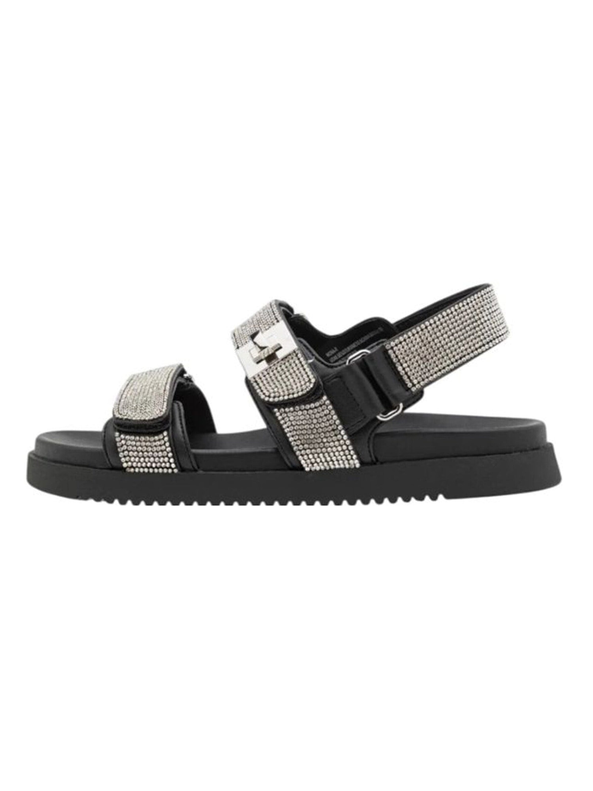 STEVE MADDEN Sandaler 'MONA RHINESTONE BLACK / SILVER' i sort