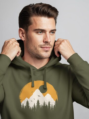 Neverless Sweatshirt 'Mountain Sun' in Green