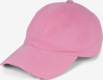 styleBREAKER Cap 'Baseball Cap Destroyed Look' in Pink: Vorderseite