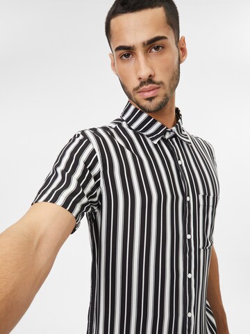 AÉROPOSTALE Regular fit Button Up Shirt in Black