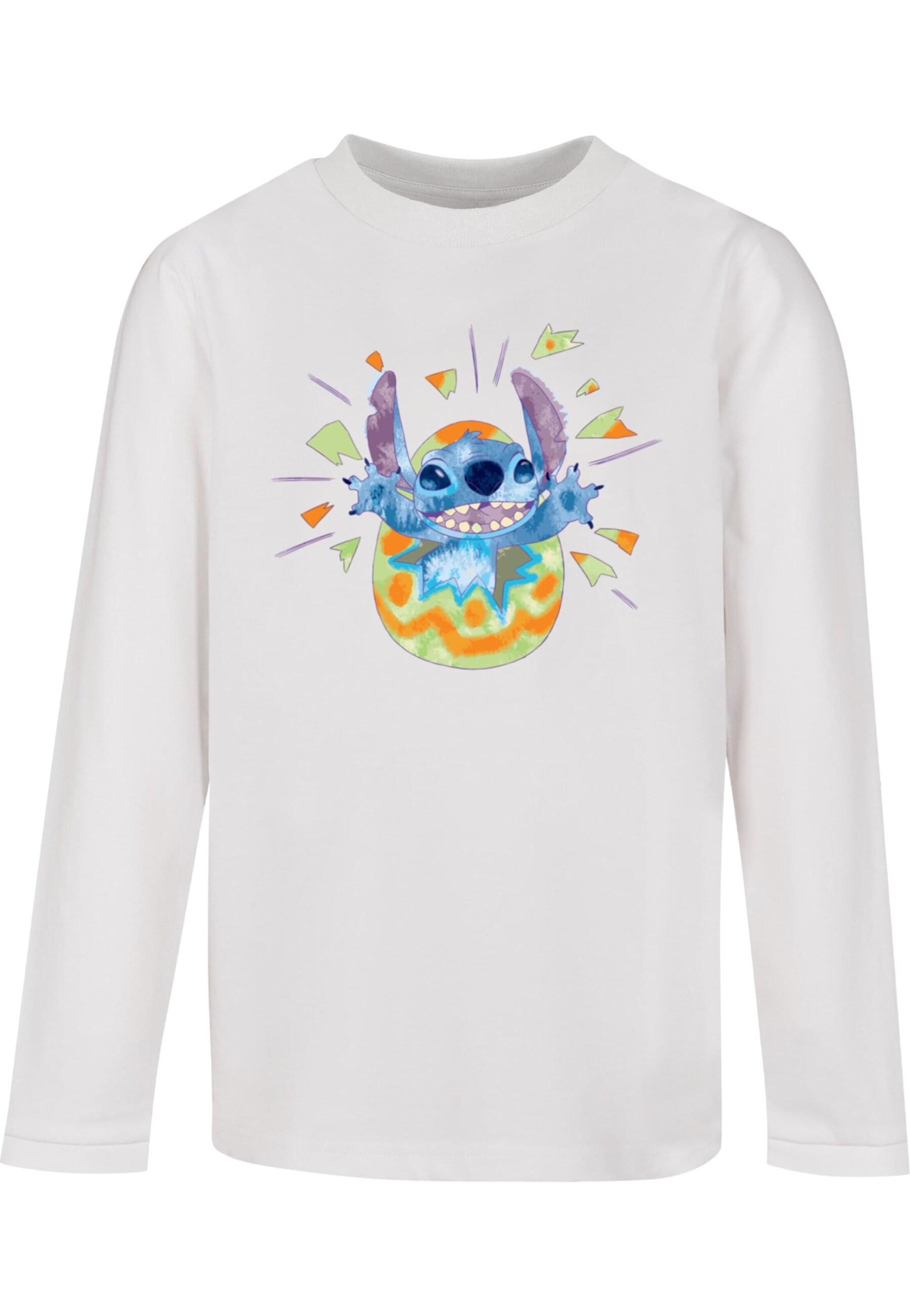 ABSOLUTE CULT Shirt 'Lilo and Stitch - Cracking Egg ' in Weiß: Vorderseite