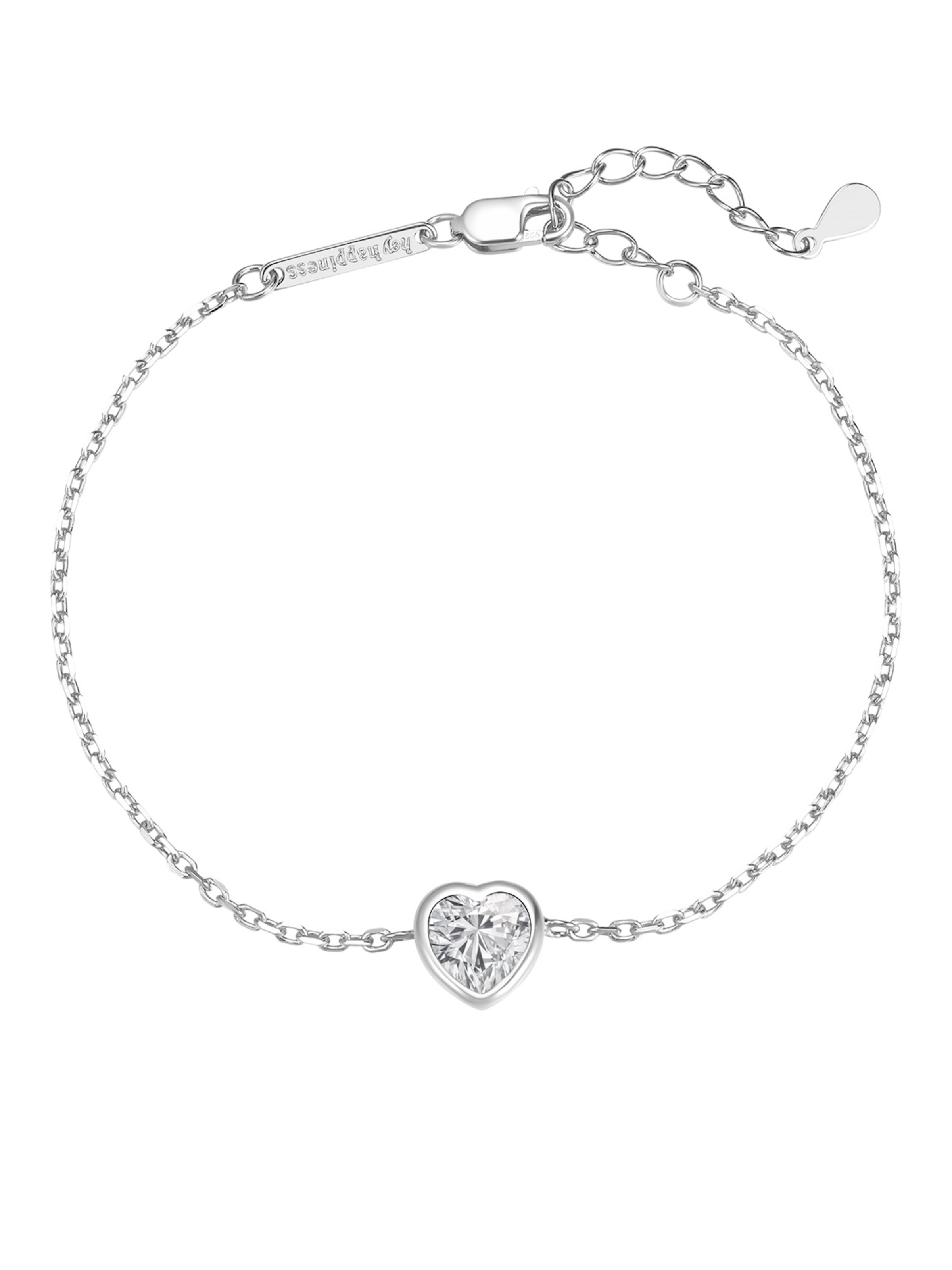 Braccialetto 'Shiny Love' di Hey Happiness in argento: frontale