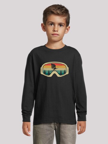 T-Shirt 'Retro Skibrille Wintersport' F4NT4STIC en noir : devant