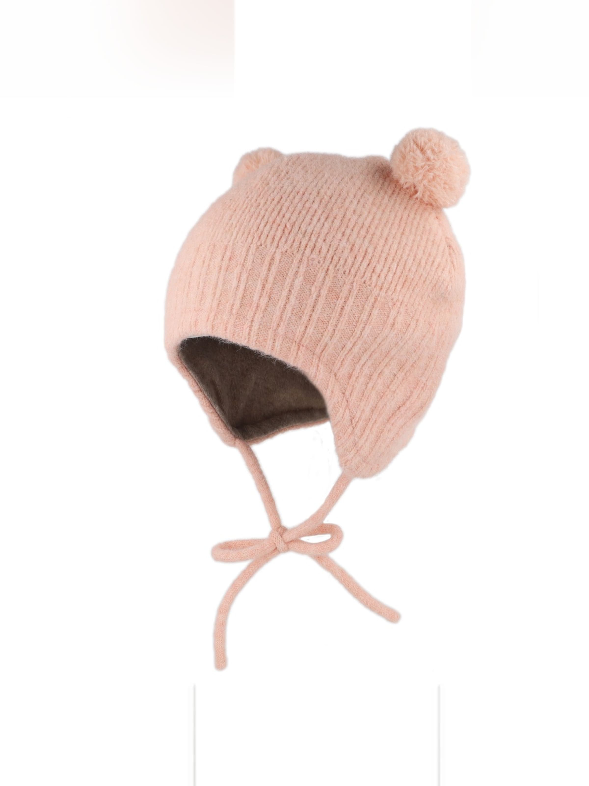 MAXIMO Mütze 'BABY-Inkamütze, 2 Pompons,  Bindeband, Jerseyfutter'‌‌‌‌‌‌ in Pink: Vorderseite