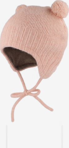MAXIMO Mütze 'BABY-Inkamütze, 2 Pompons, Bindeband, Jerseyfutter' in Pink: Vorderseite