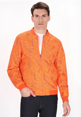 Mo ATHLSR Between-Season Jacket in Orange: front