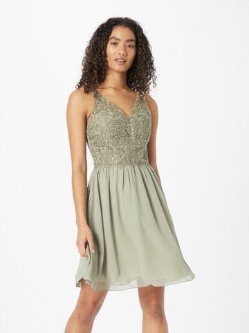 Robe de cocktail Laona en vert : devant