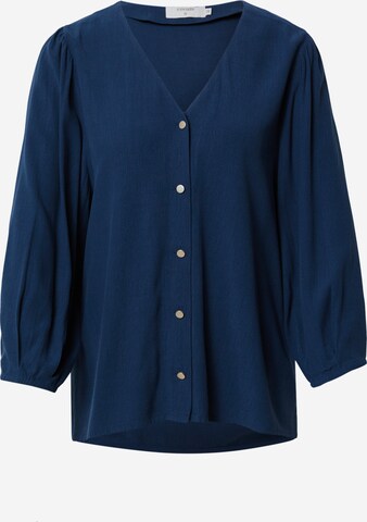 Cream Blouse 'Bunda' in Blue: front