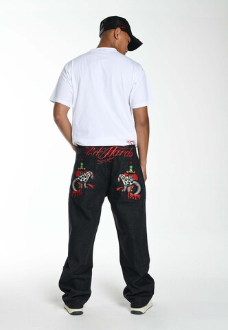 melns Ed Hardy Vaļīgs piegriezums Džinsi