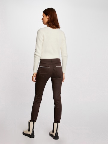 Coupe slim Pantalon 'PALONA' Morgan en marron