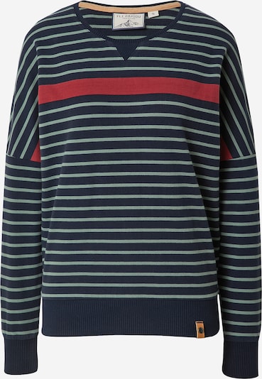 Fli Papigu Sweatshirt 'Der 33' em navy / verde pastel / vermelho, Vista do produto