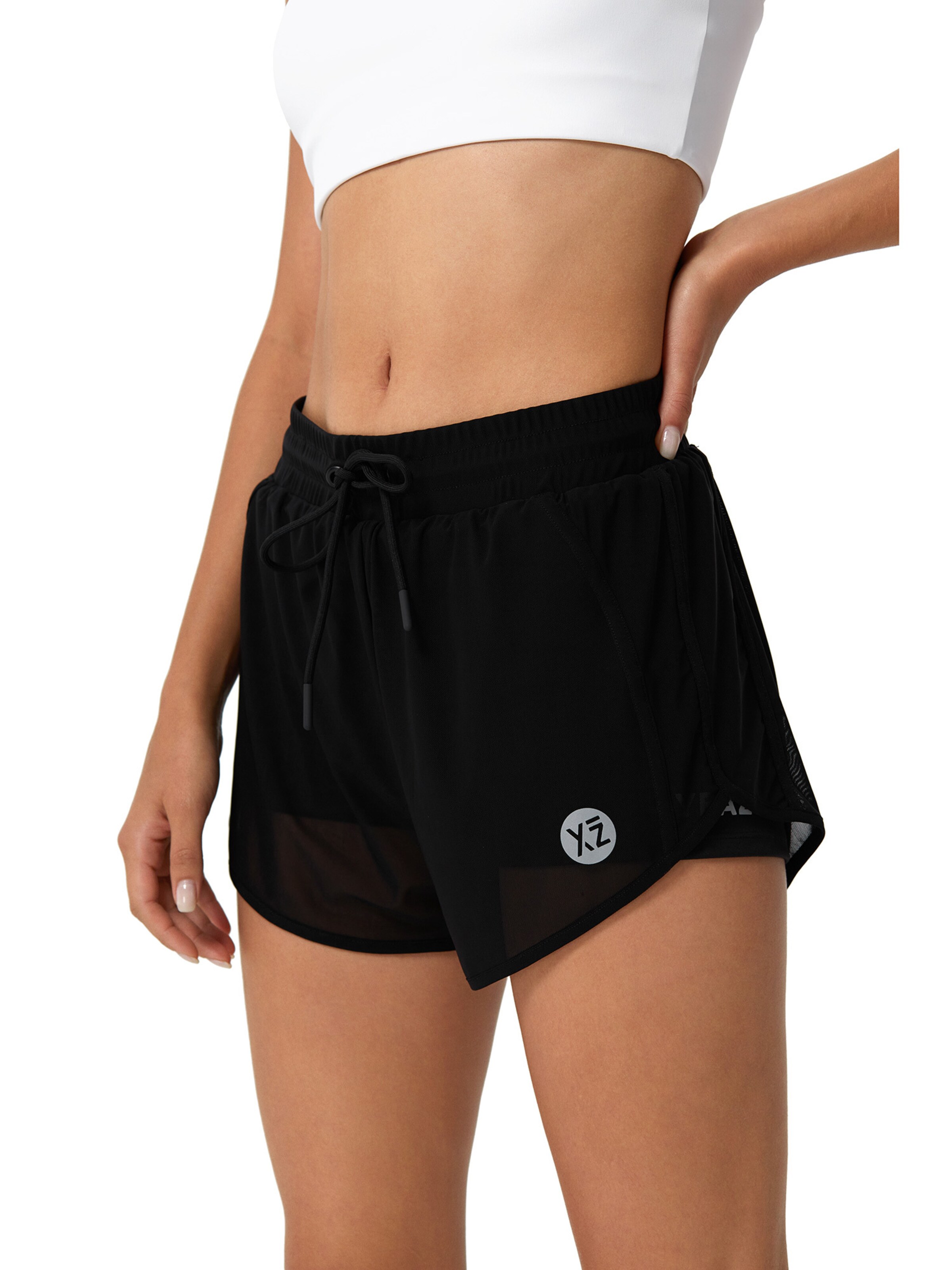 YEAZ Slimfit Παντελόνι φόρμας 'Squat' σε μαύρο