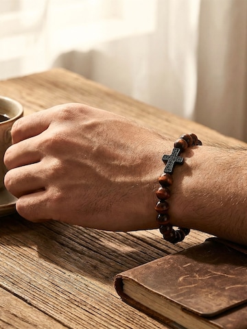 UNIQAL Armband 'RED TIGERAUGE ZIRKONIA' in Gemengde kleuren