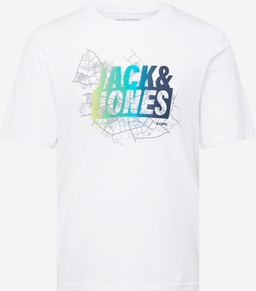 JACK & JONES Футболка 'MAP SUMMER' в Белый: спереди