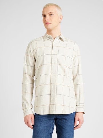 Only & Sons Regular fit Button Up Shirt in Beige: front