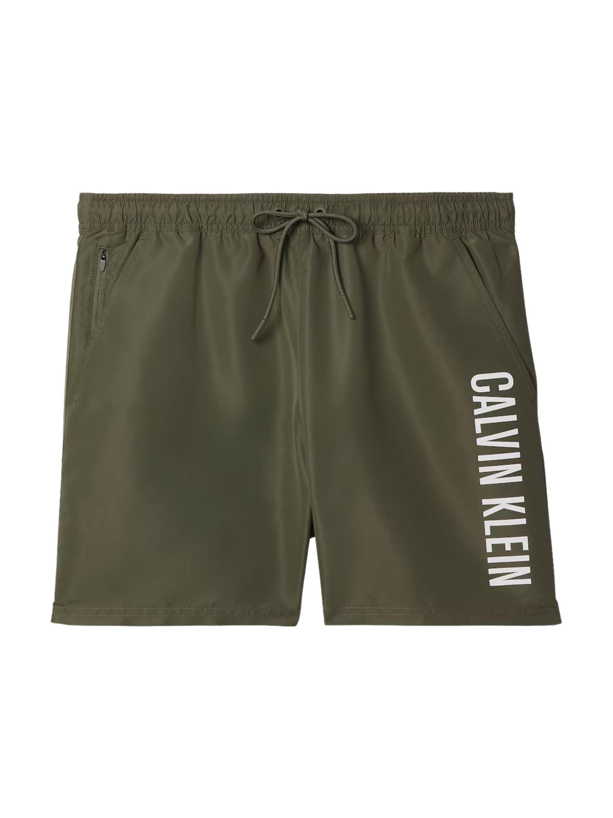 Shorts de bain 'CALVIN KLEIN MEDIUM DRAWSTRING Costumi da bagno' Calvin Klein en vert : devant
