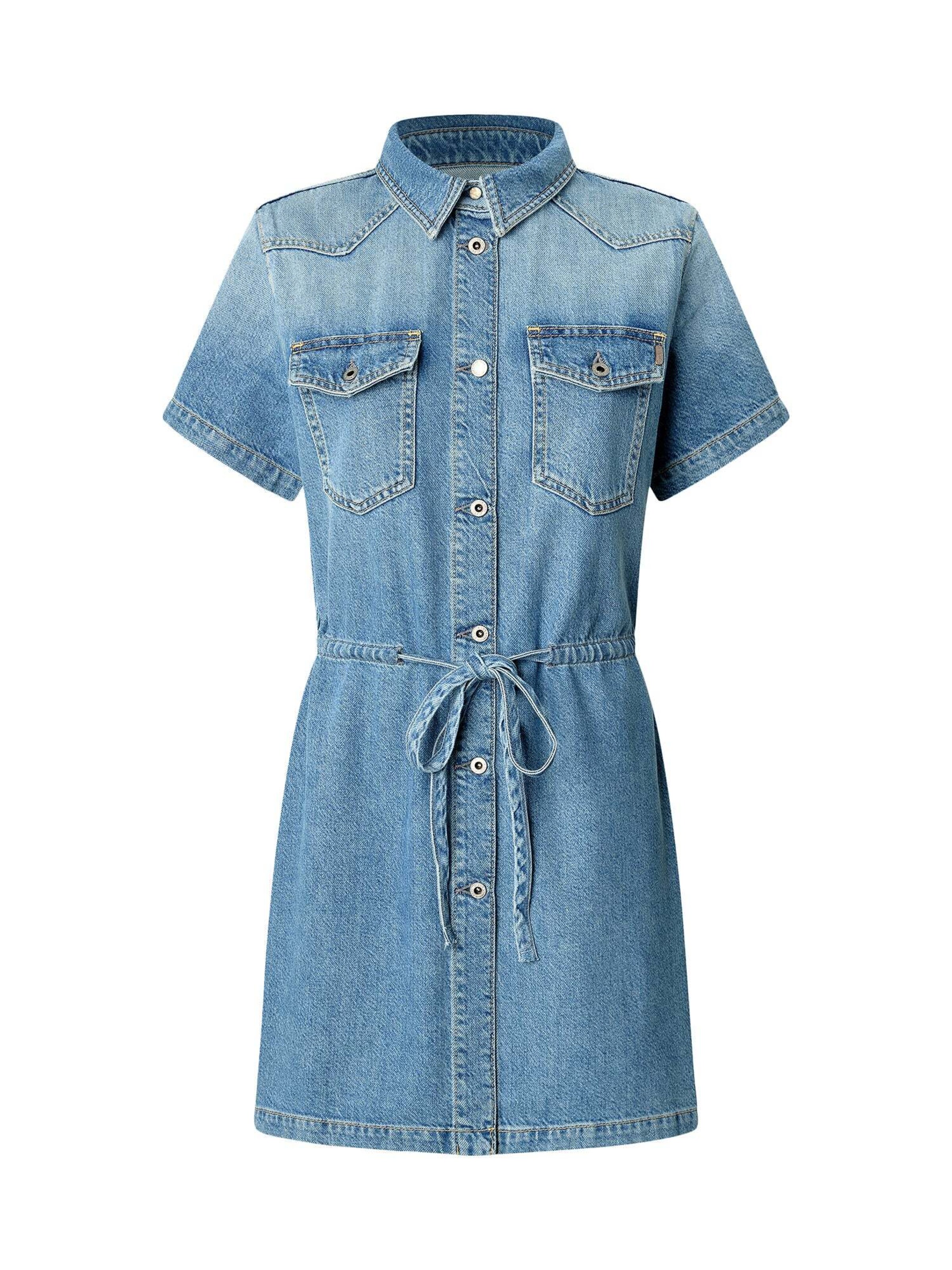 Pepe Jeans Blusenkleid 'CECILIA' in Blau: Vorderseite