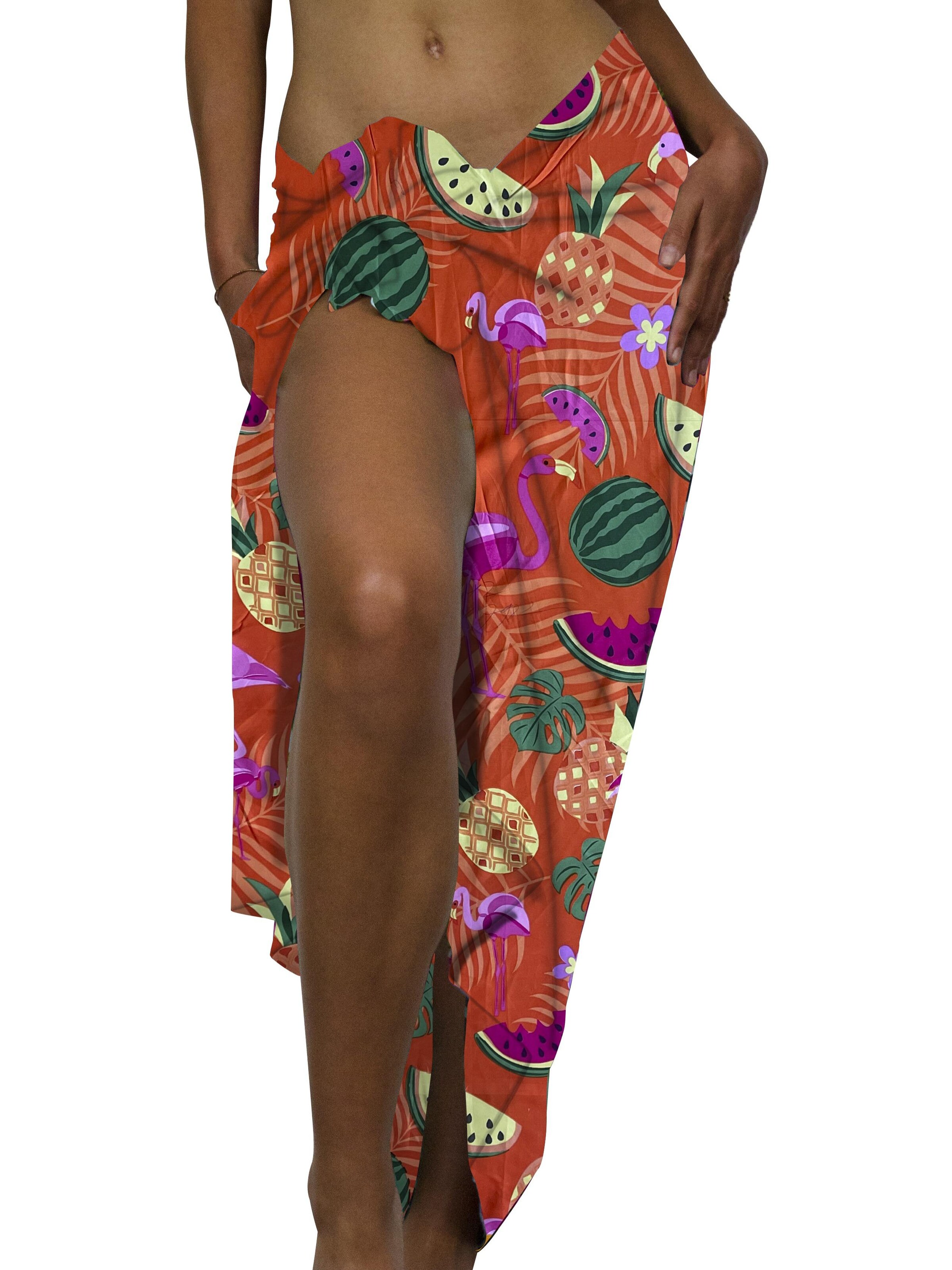 King Kameha Wrap 'Flamingo Melon' in Orange