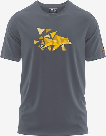 FORSBERG Shirt 'Mikkelson T-Shirt mit Polygonbär' in Grau: Vorderseite