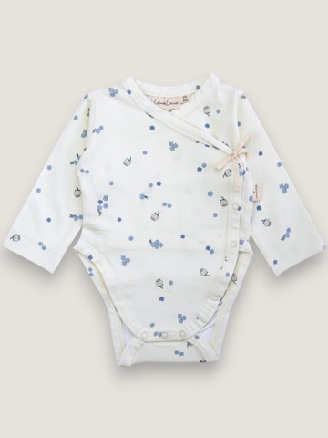 LouieLouie Rompertje/body 'Wrap ∼ Forget-me not' in Wit: voorkant