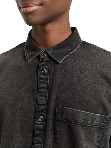 Fit confort Chemise TOM TAILOR DENIM en noir