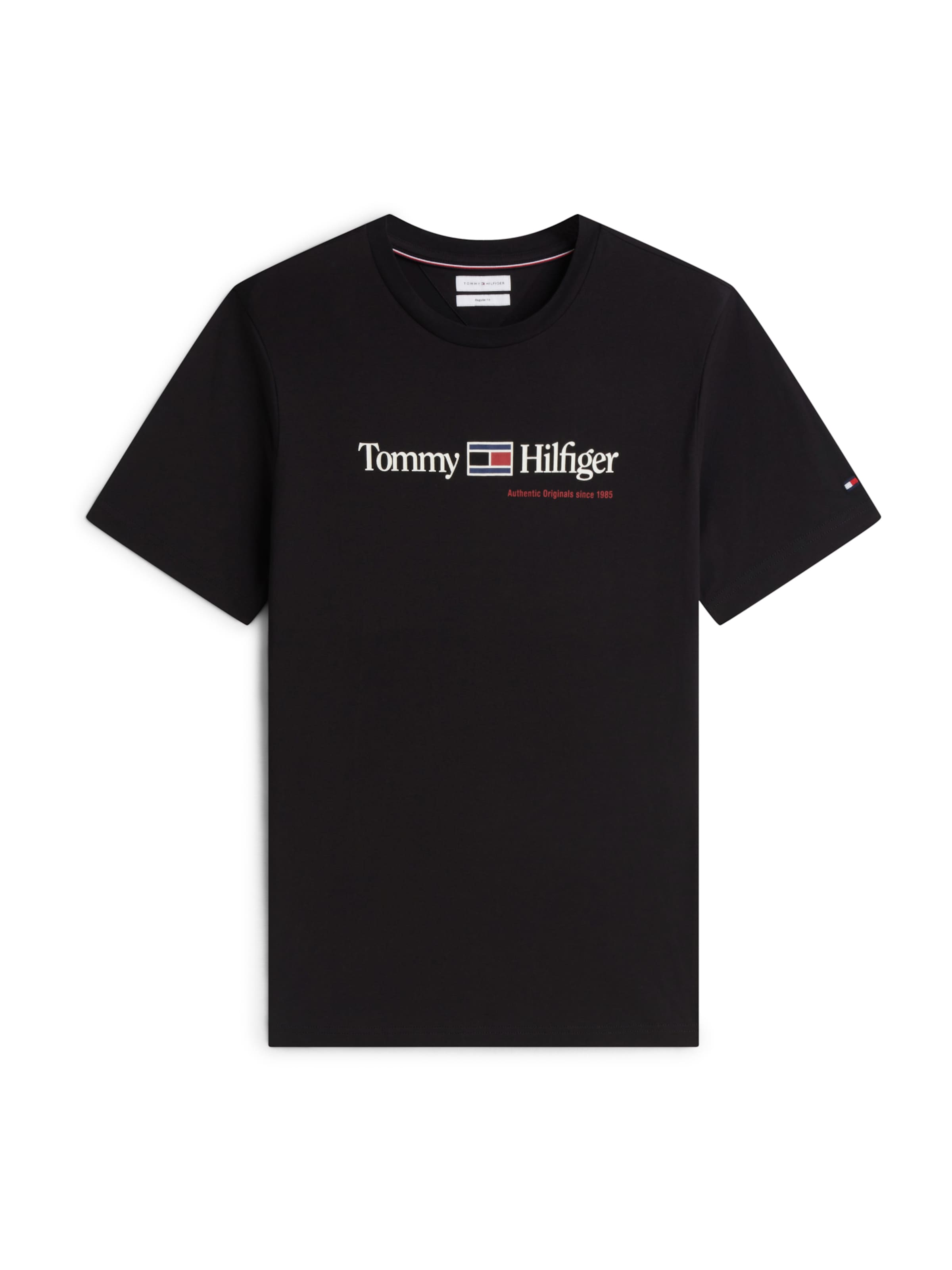 TOMMY HILFIGER Тениска 'Brand Love' в черно: отпред