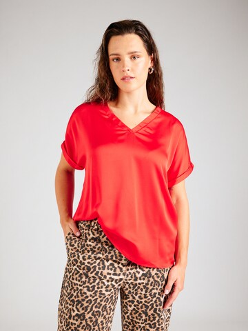 Camicia da donna 'CARBrynja' di ONLY Carmakoma in rosso: frontale