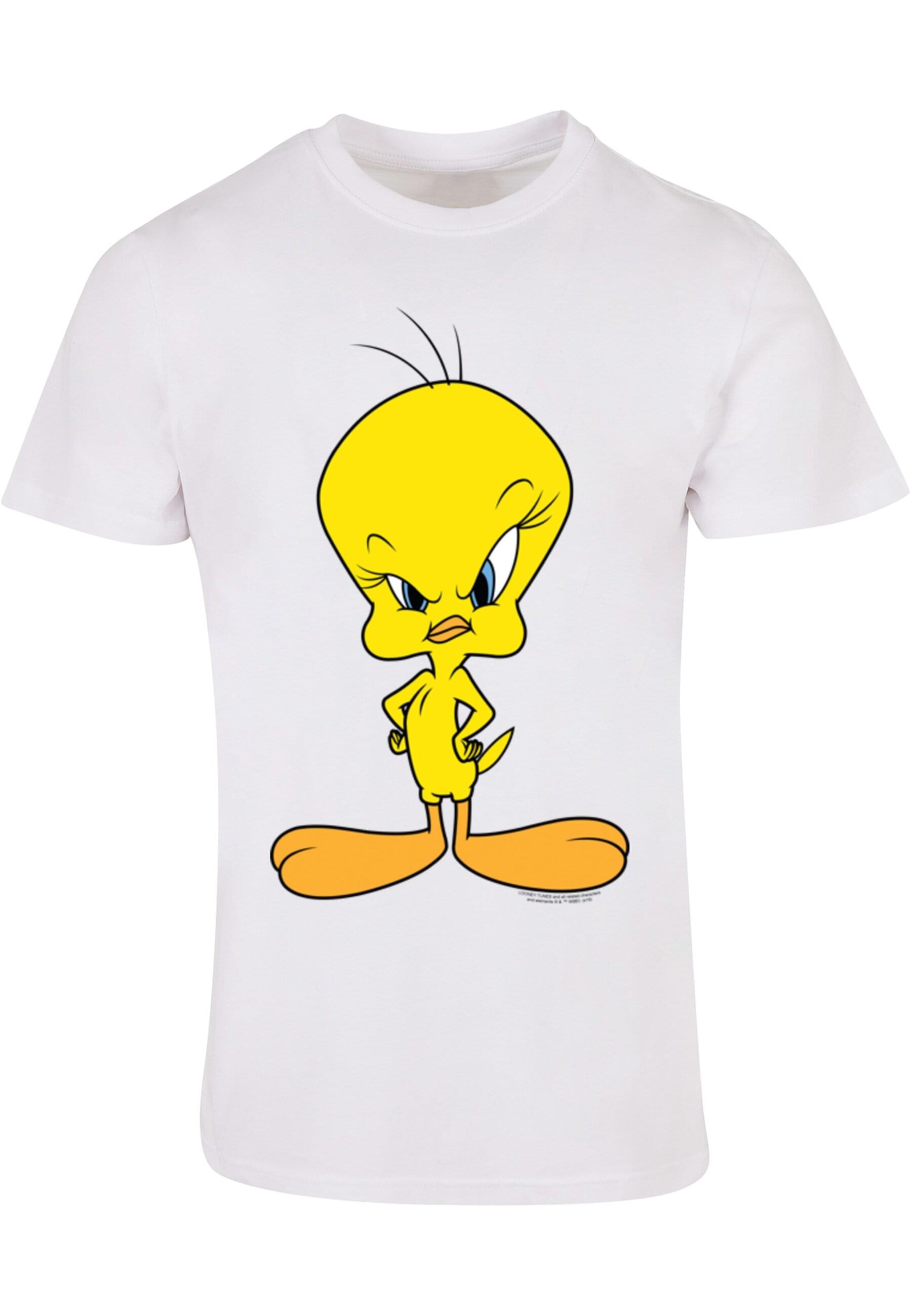 ABSOLUTE CULT Shirt 'Looney Tunes - Angry Tweety' in Wit: voorkant