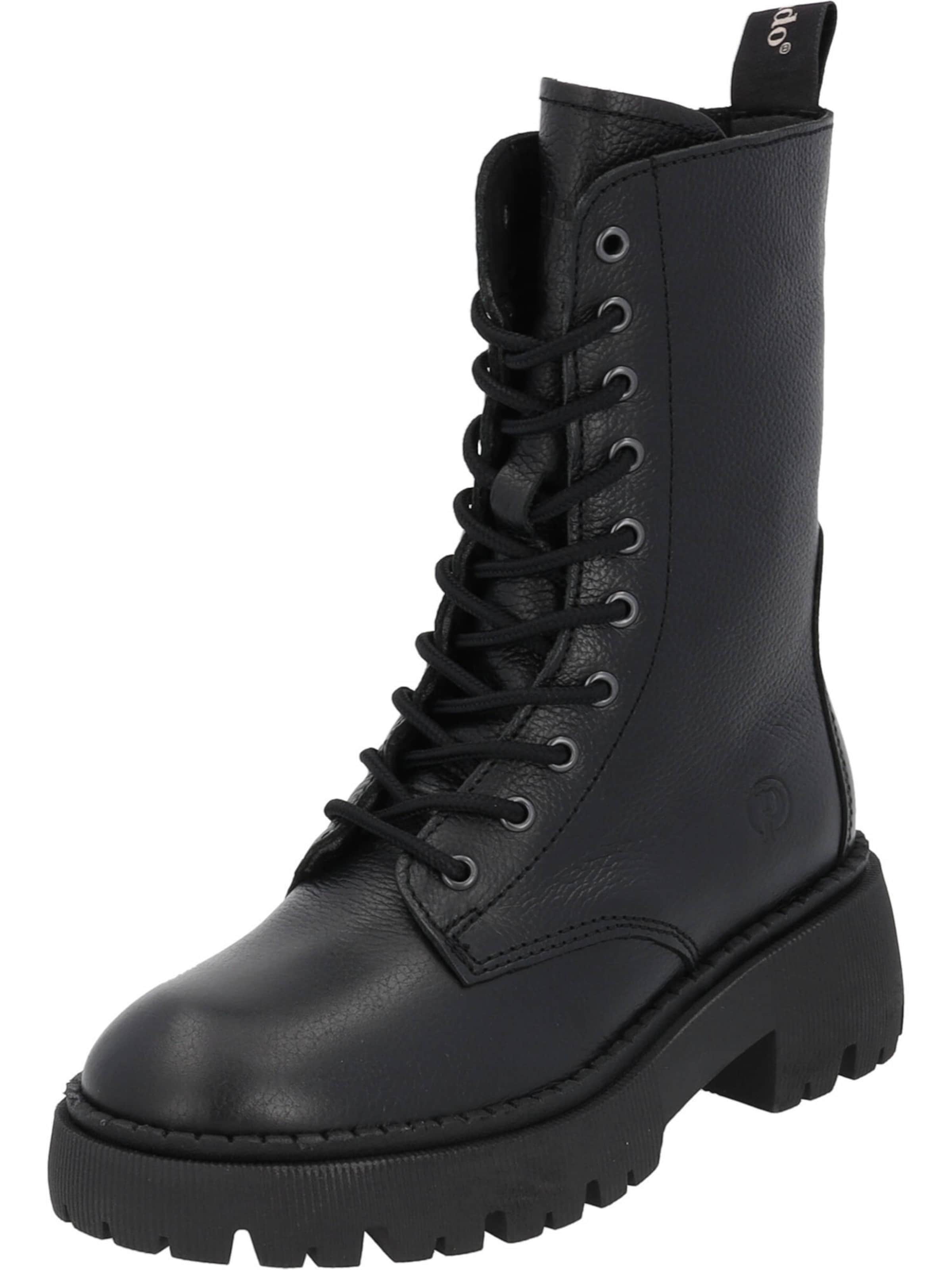 Palado Stövlett med snörning 'Delos' i svart: framsida