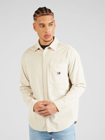 Tommy Jeans - Ajuste confortable Camisa en beige: frente