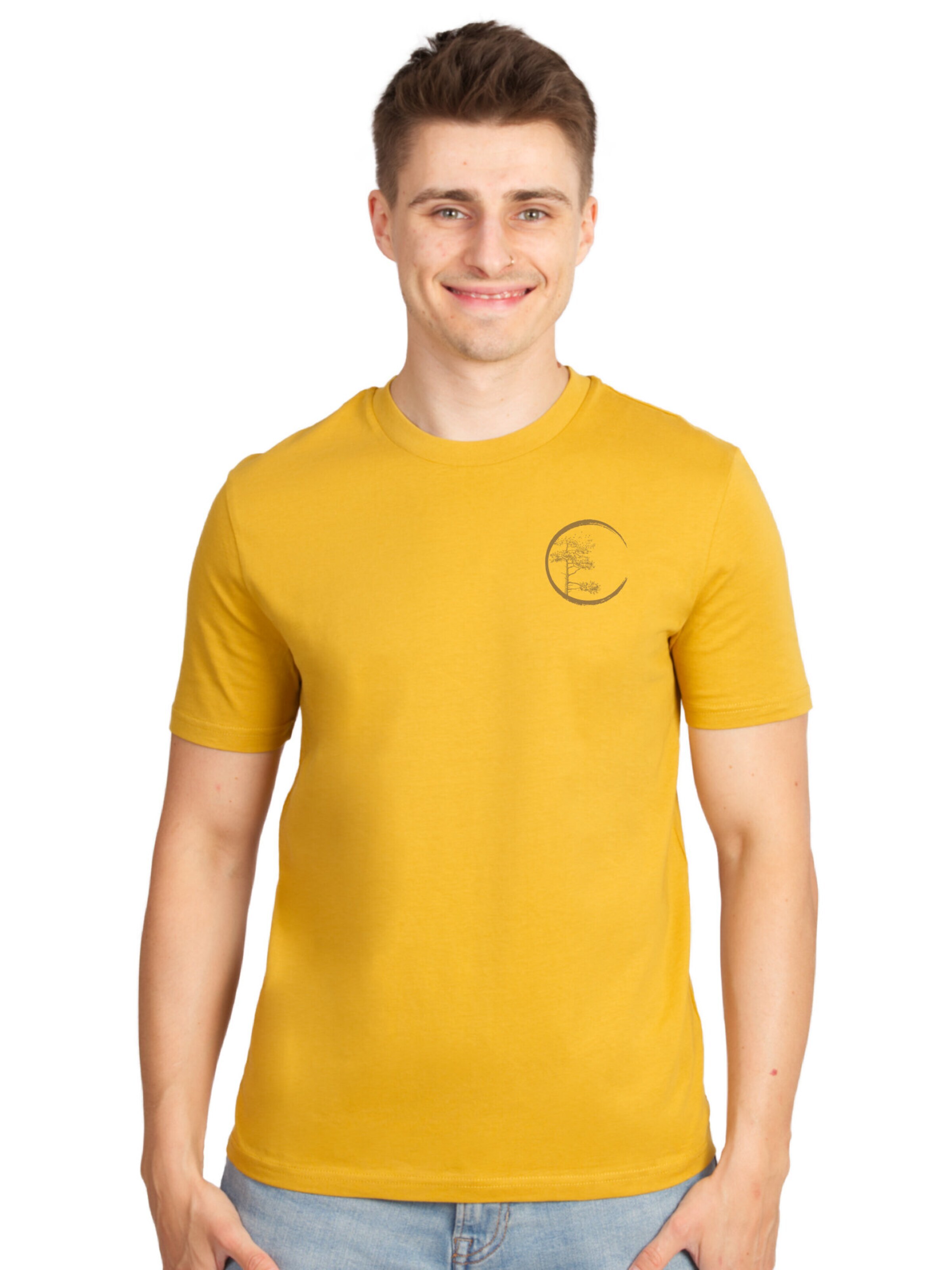 Life-Tree Shirt 'Ocre Circle' in Brown: front