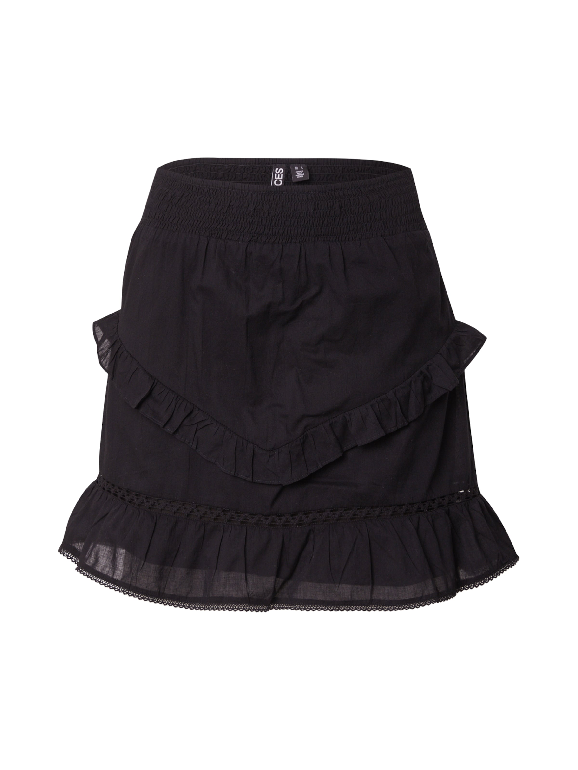 PIECES Spódnica 'PCAstrid' w kolorze czarny: przód